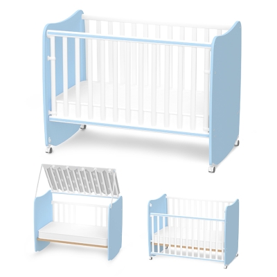 Бебешко легло Lorelli Premium - Stars, 60 x 120 сm, White & Baby Blue