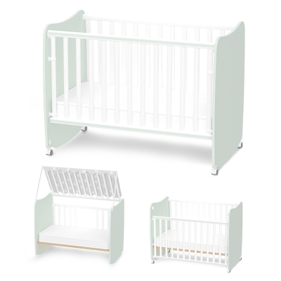 Бебешко легло Lorelli Premium - Stars, 60 x 120 сm, White & Milky Green