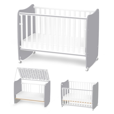 Бебешко легло Lorelli Premium - Stars, 60 x 120 сm, White & Stone Grey