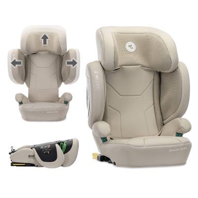 Сгъваемо столче за кола Lorelli Premium - Growgo, i-Size, IsoFix, 100-150 сm, Beige