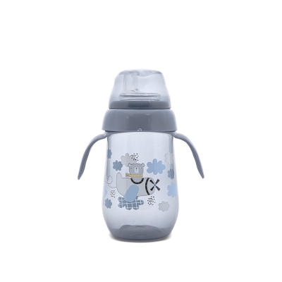 Бебешко неразливащо шише с широко гърло Lorelli - My Friend, 250 ml, Сиво