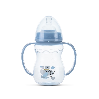 Бебешко шише с дръжки Lorelli - My Friend, 250 ml, Airy Blue