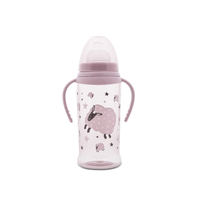 Бебешко шише с мек накрайник и дръжки Lorelli - My Fiend, 350 ml, Mellow Rose