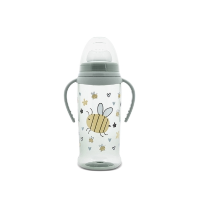 Бебешко шише с мек накрайник и дръжки Lorelli - My Fiend, 350 ml, Iceberg Green