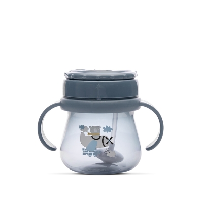 Чаша с дръжки и сламка Lorelli - My Friend, 250 ml, Cameo Blue