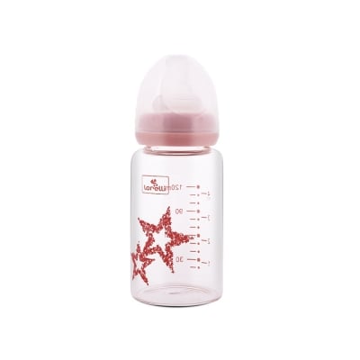 Бебешко стъклено шише Lorelli - Anti Colic, 120 ml, Blush Pink