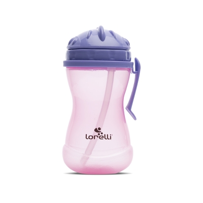 Спортна бутилка с дръжка Lorelli - 360 ml, Purple & Pink