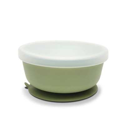 Силиконова купа с ваккум и капак Lorelli - Natural, Fresh Green