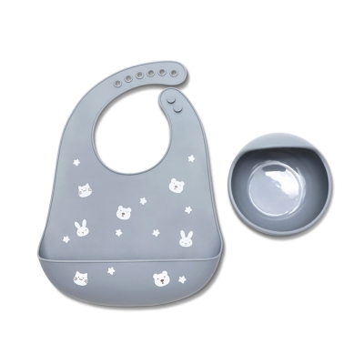 Силиконов сет за хранене 2 части Lorelli, Grey