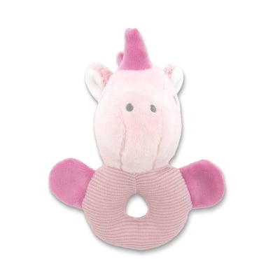 Мека дрънкалка Lorelli Toys - Natural, Розов еднорог