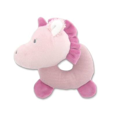 Дрънкалка донът Lorelli Toys - Natural, Розов еднорог