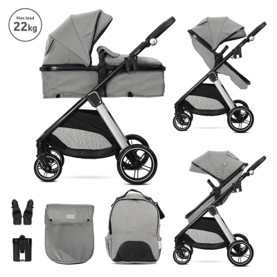 Бебешка количка 2 в 1 с трансформираща седалка Lorelli - Aspen, Grey