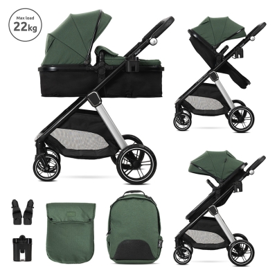 Бебешка количка 2 в 1 с трансформираща седалка Lorelli - Aspen, Green