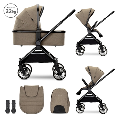 Комбинирана количка с реверсивна дръжка 2 в 1 Lorelli - Reya, Beige