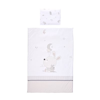 Бебешки спален комплект от 3 части Lorelli - Cosy, Little Rabbits, Сив