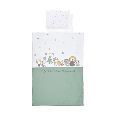 Бебешки спален комплект Lorelli - Happy Friends, Зелен