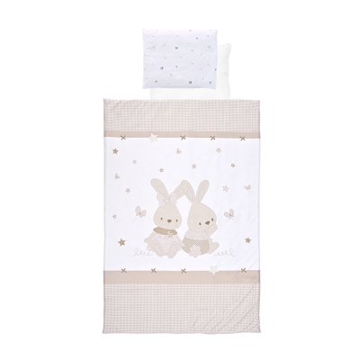 Бебешки спален комплект Lorelli - Honey Bunny, 4 части, Бежов