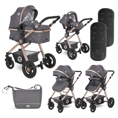 Комбинирана количка 3 в 1 Lorelli - Alexa set, Luxe Black