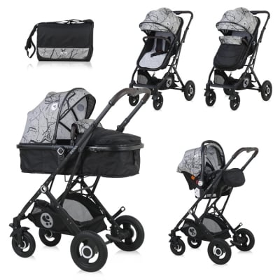 Комбинирана количка Lorelli - Sena Set, Grey Marble