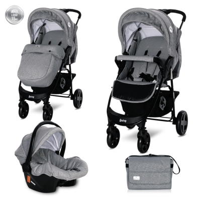 Детска комбинирана количка Lorelli - Daisy Basic Set, Сива