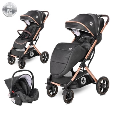 Детска лятна количка 2 в 1 Lorelli - Storm Set, Luxe Black