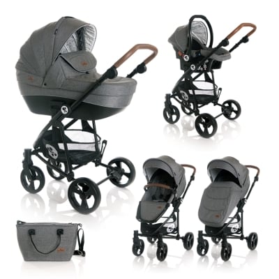 Детска комбинирана количка Lorelli - Crysta 3 в 1, Grey