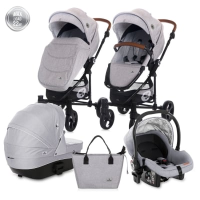 Детска комбинирана количка 3 в 1 Lorelli - Crysta, Opaline Grey