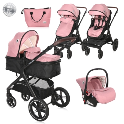 Детска комбинирана количка 3 в 1 Lorelli - Heaven Set, Pink
