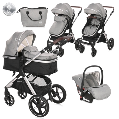 Детска комбинирана количка 3в1 Lorelli - Heaven Set, Opaline Grey