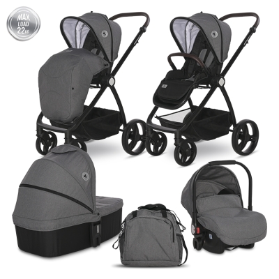Комбинирана количка 3 в 1 Lorelli - Infinity, Glacier Grey