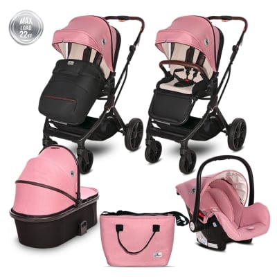 Комбинирана количка 3 в 1 Lorelli - Glory, Pink