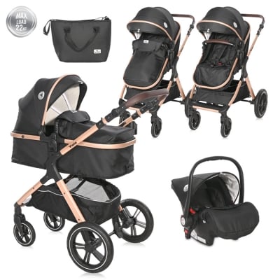 Комбинирана количка Lorelli - Viola Set, Black Diamonds