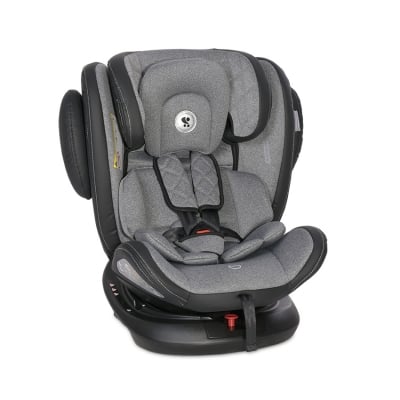Столче за кола Lorelli - Aviator, IsoFix, 360°, 0-36 kg, Black & Light Grey