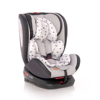 Столче за кола Lorelli - Nebula, 360°, IsoFix, 0-36 kg, Grey Crowns