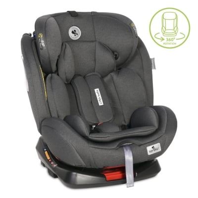 Стол за кола Lorelli Premium - Lyra, Isofix, 0-36 kg, Black Graphite