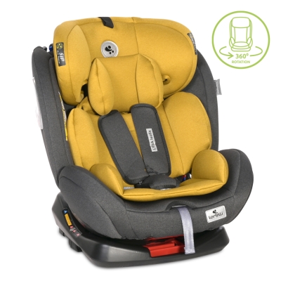 Стол за кола Lorelli Premium - Lyra, Isofix, 0-36 kg, Black & Lemon Curry