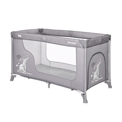 Бебешка кошара на 1 ниво Lorelli - Moonlight, Grey Fun