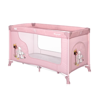 Бебешка кошара на 1 ниво Lorelli - Moonlight, Beige Rose Rabbits