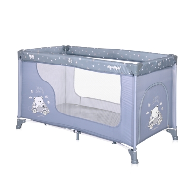 Бебешка кошара на 1 ниво Lorelli - Moonlight, Silver Blue Car