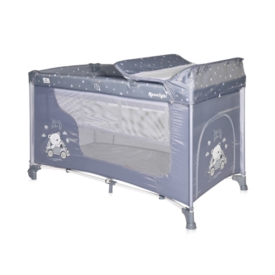 Бебешка кошара на 2 нива Lorelli - Moonlight, Silver Blue Car