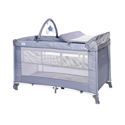 Детска кошара на 2 нива Lorelli - Torino Plus, Silver blue