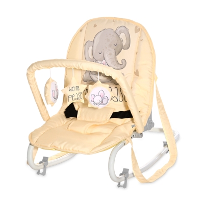 Бебешки шезлонг Lorelli - Eliza, Yellow Cute Elephant