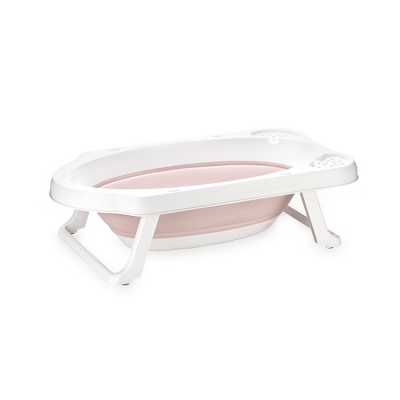 Сгъваема вана с противоплъзгаща подложка и оттичане Lorelli Classic - 82 cm, Nordic Pink