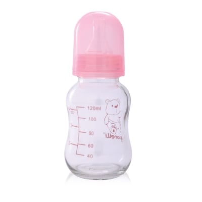 Стъклено шише Lorelli - 120 ml, Розово