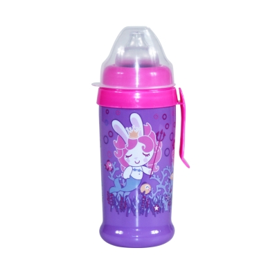 Спортна бутилка с мек накрайник Lorelli - Mermaid, 350 ml, Лилава