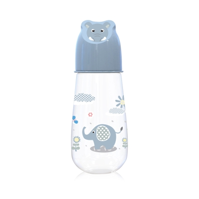 Бебешко шише с релефна капачка Lorelli - Baby Care, Animals, 125 ml, Moonlight Blue