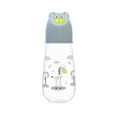 Бебешко шише с релефна капачка Lorelli - Baby Care, Animals, 125 ml, Green