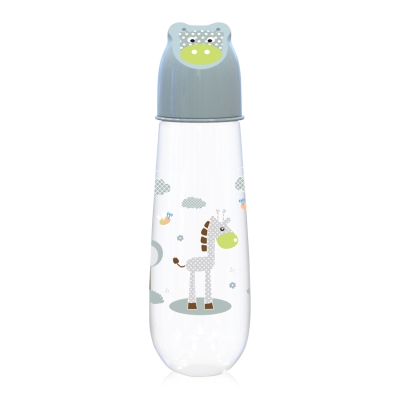 Бебешко шише с релефна капачка Lorelli - Baby Care, Animals, 250 ml, Green