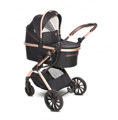 Бебешка количка 2 в 1 Lorelli - Glory, Black Diamond