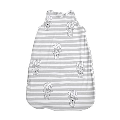 Летен чувал Lorelli - Ранфорс, Зайчета с балони, сив, 95 cm, 0.5 tog